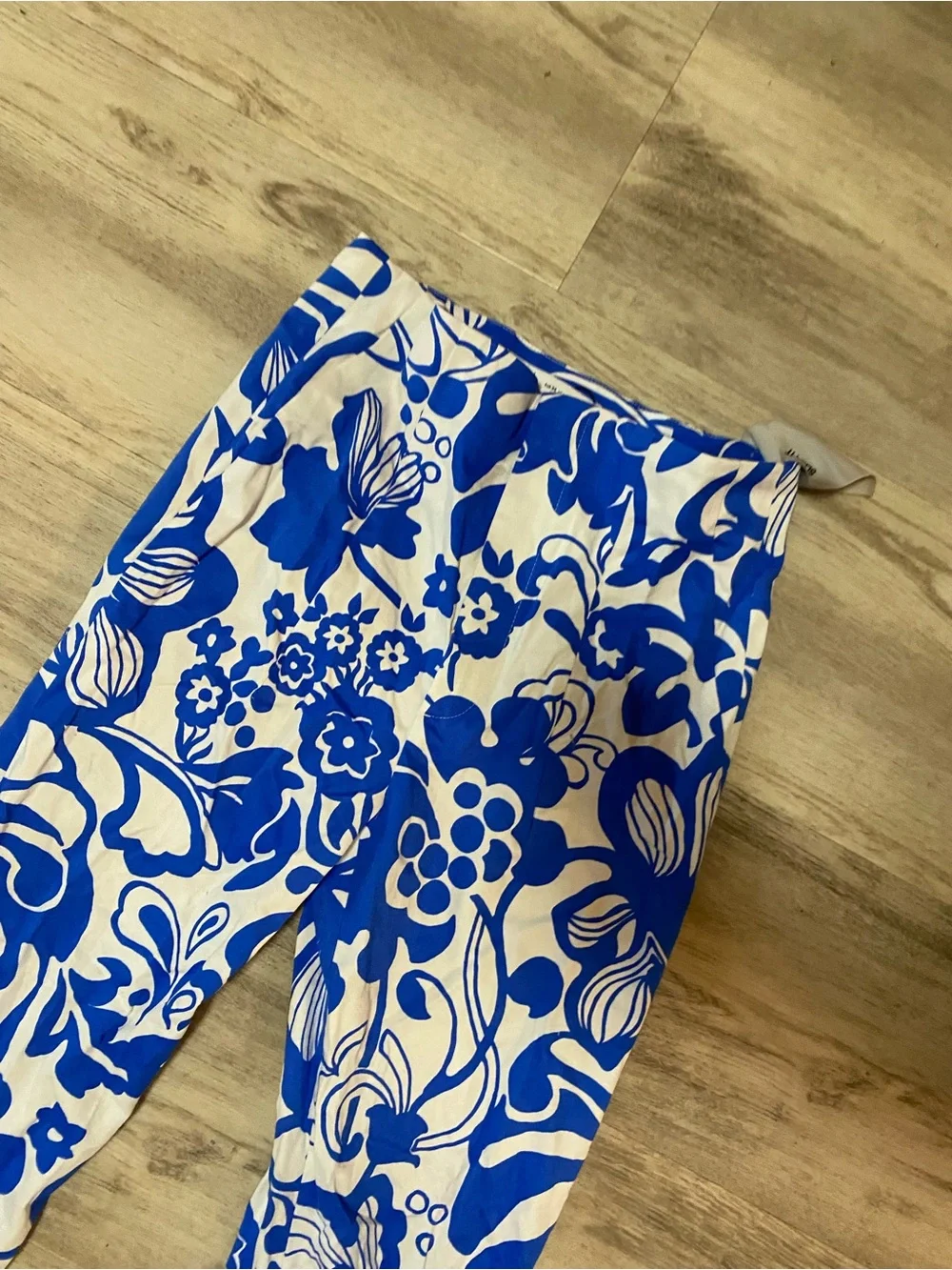Zara Floral Blue Pants- brand new
